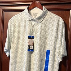 New Ben Sherman Sport Green & Gray UPF 50 Moisture Wicking Stretch Golf Polo!